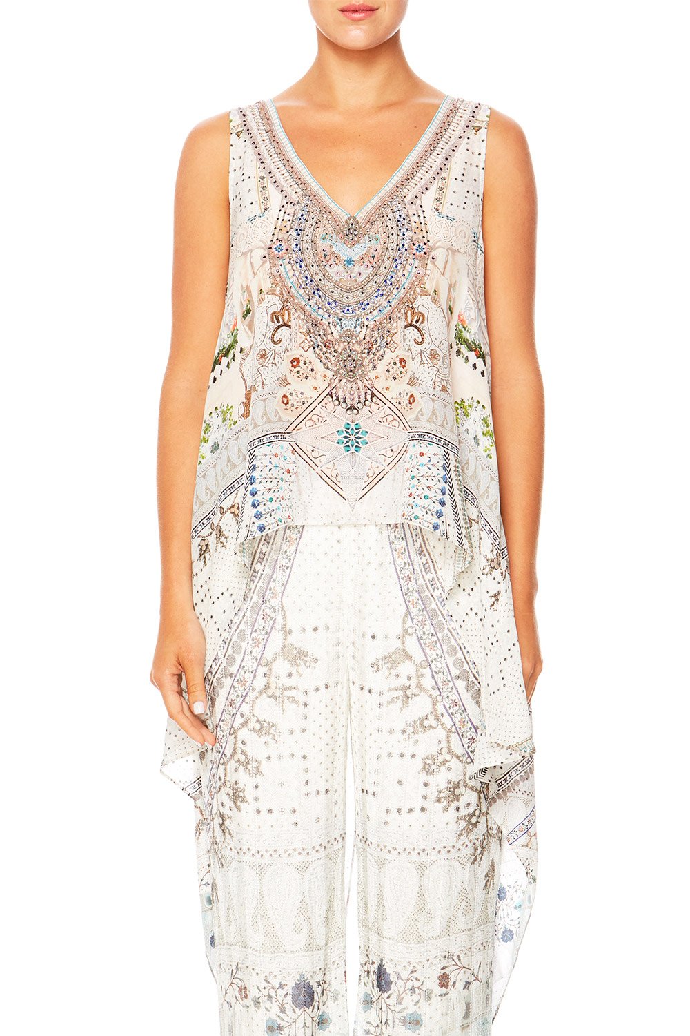 BREAKFAST WITH SILVIA V-NECK CROSS BACK TOP