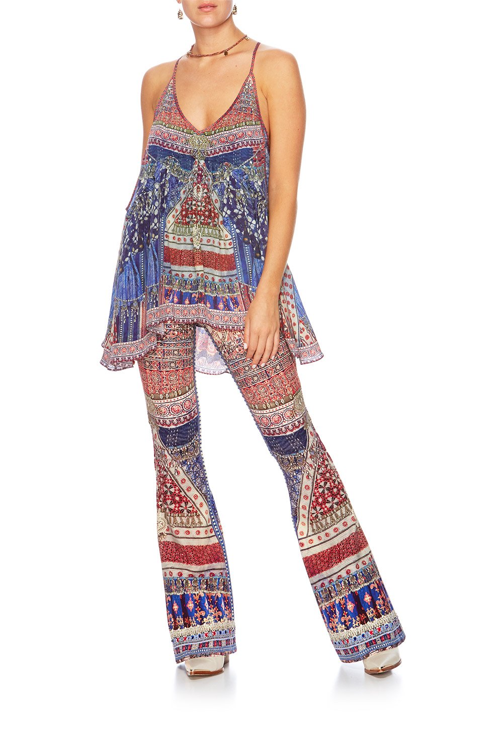 OVERNIGHT BAG HIGH WAISTED FLARED TROUSER