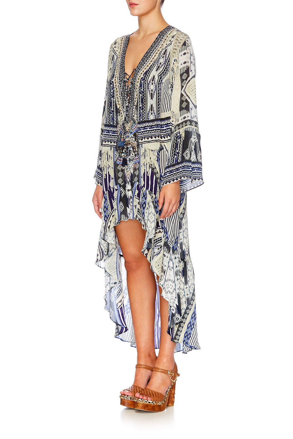 TIE THE KNOT SHORT DRESS W HIGH LOW HEM