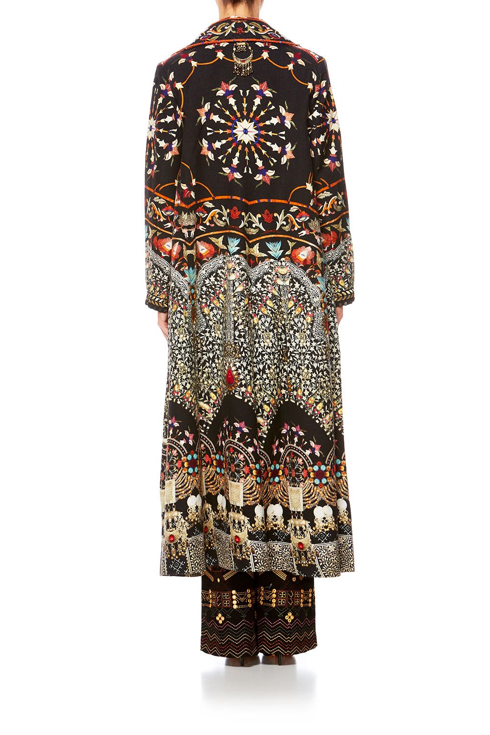 CHAMBER OF REFLECTIONS LONG OPEN COAT W WIDE COLLAR