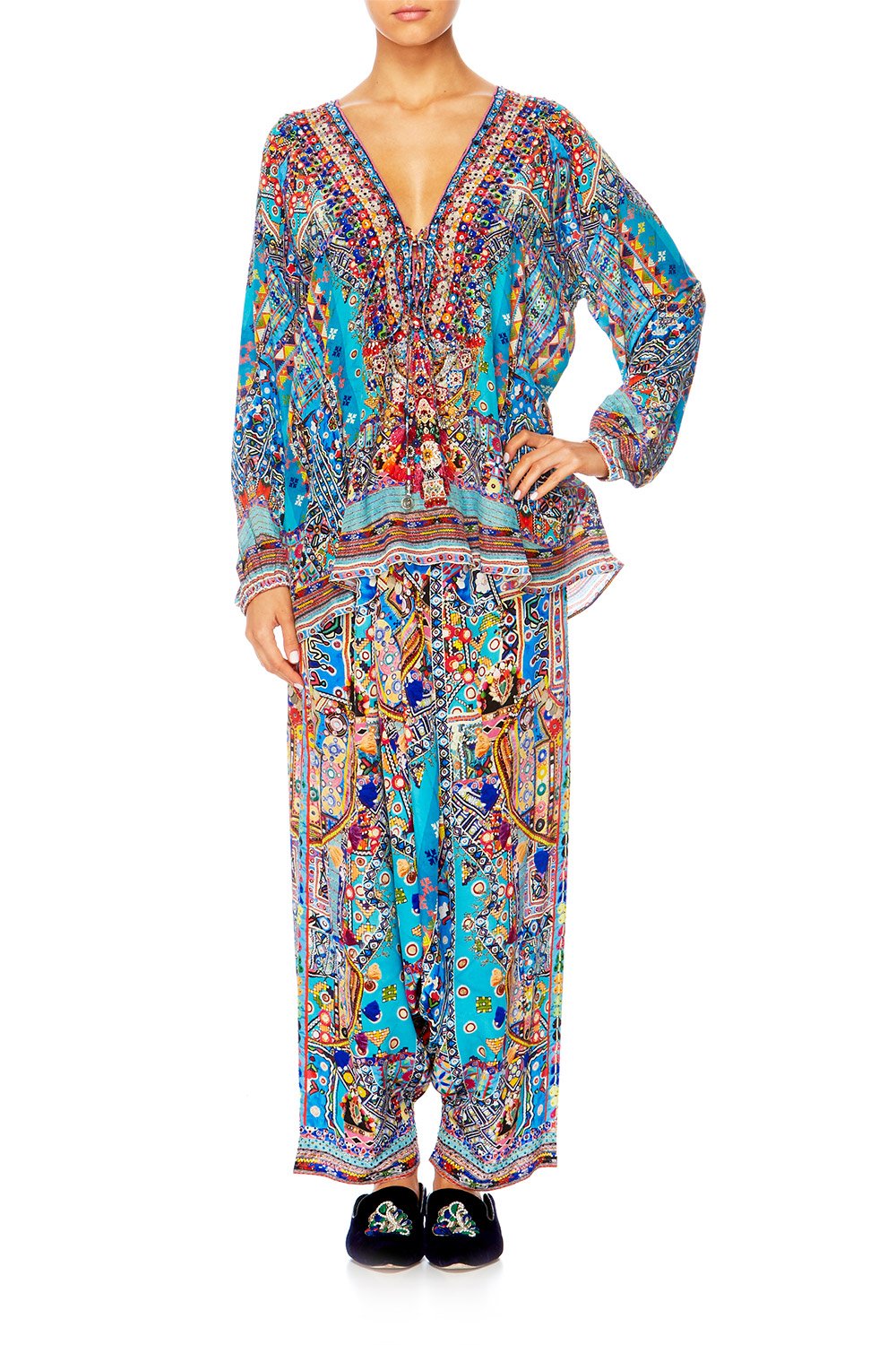 CANVAS OF COLOUR LACE UP BLOUSE