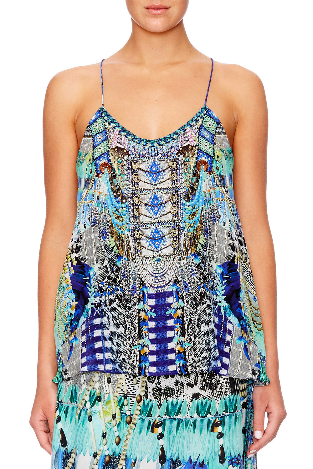LEAVE ME WILD T BACK SHOESTRING STRAP TOP