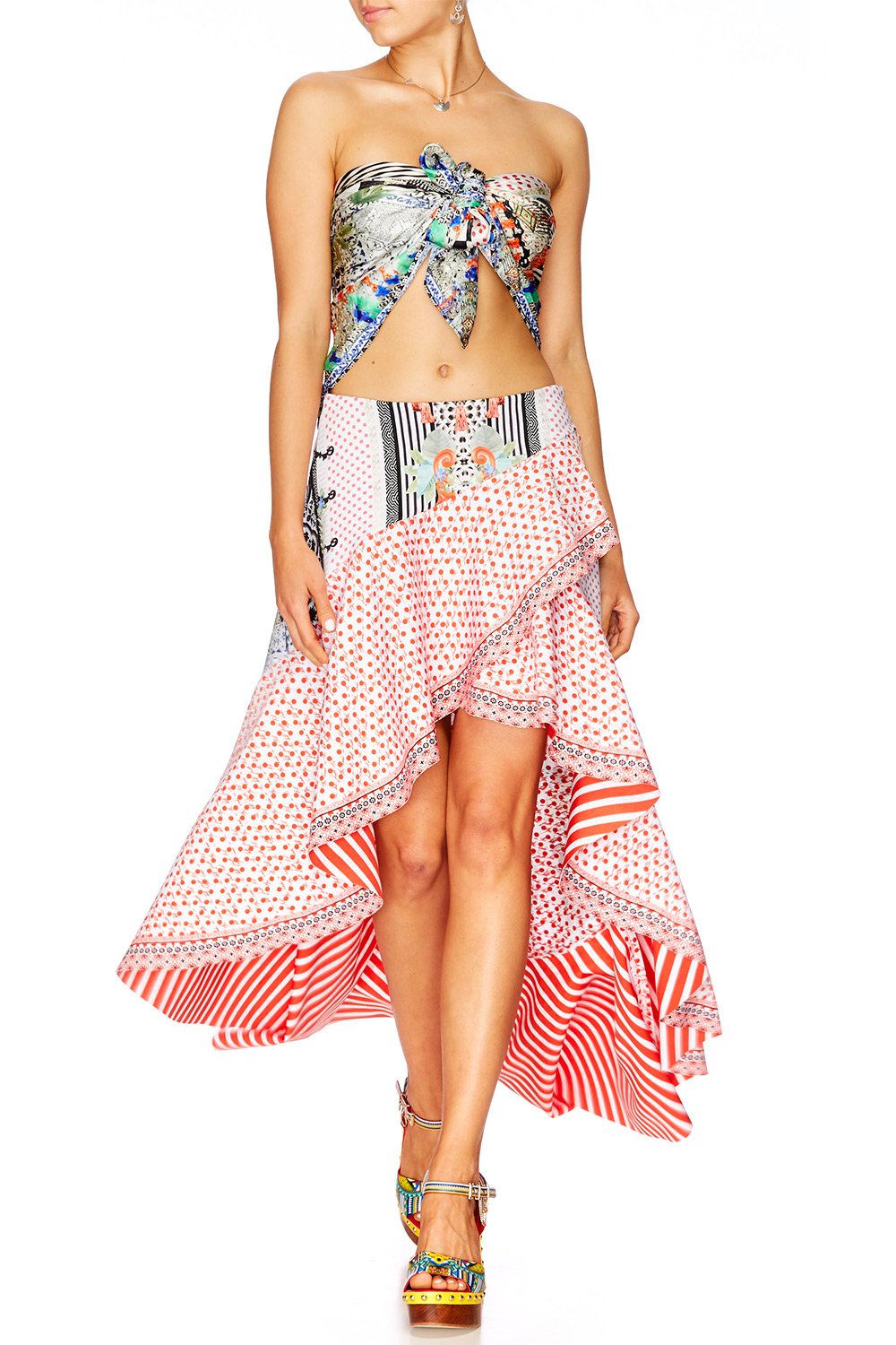 MEET ME HERE ASYMMETRIC FLOUNCE SKIRT