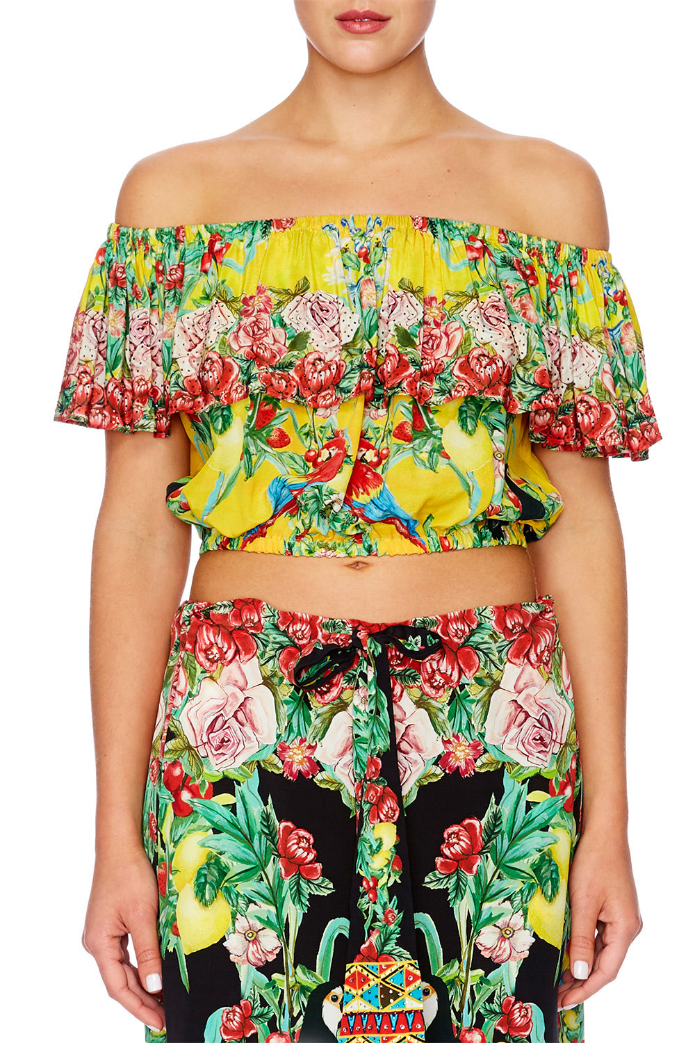 LOVE BIRDS MIDRIFF FRILL TOP
