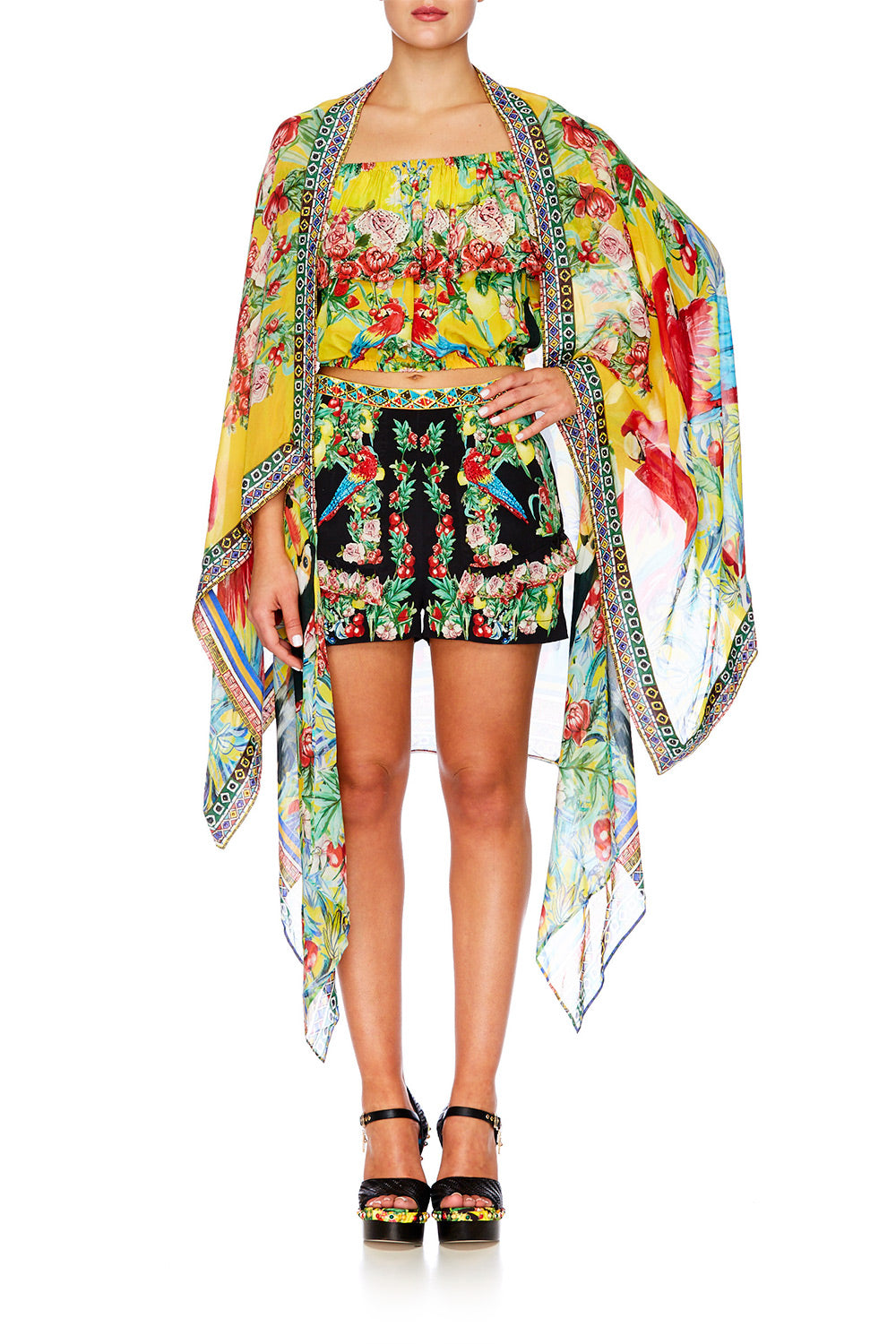 LOVE BIRDS LONG DRAPED ROBE