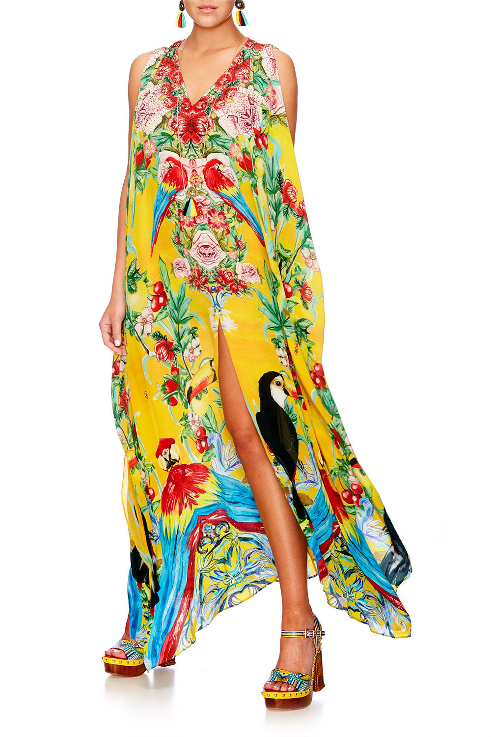 LOVE BIRDS SLIT FRONT & SLEEVE KAFTAN