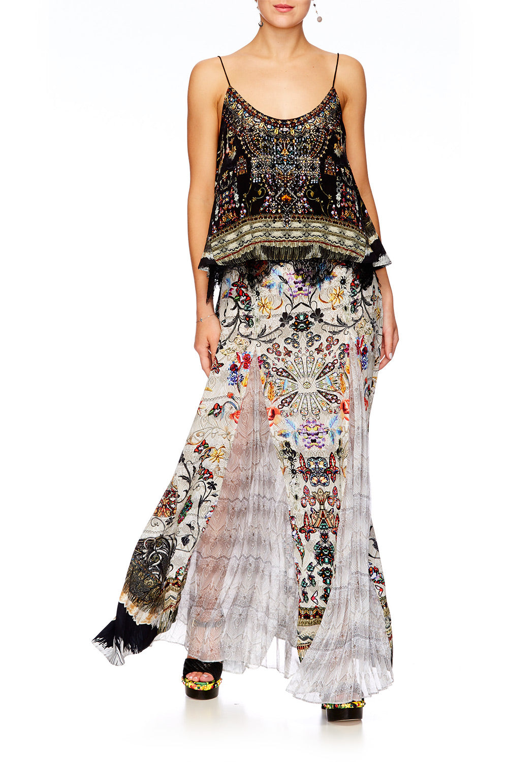 RAISE YOUR GLASS LONG SKIRT W PLEAT INSERT