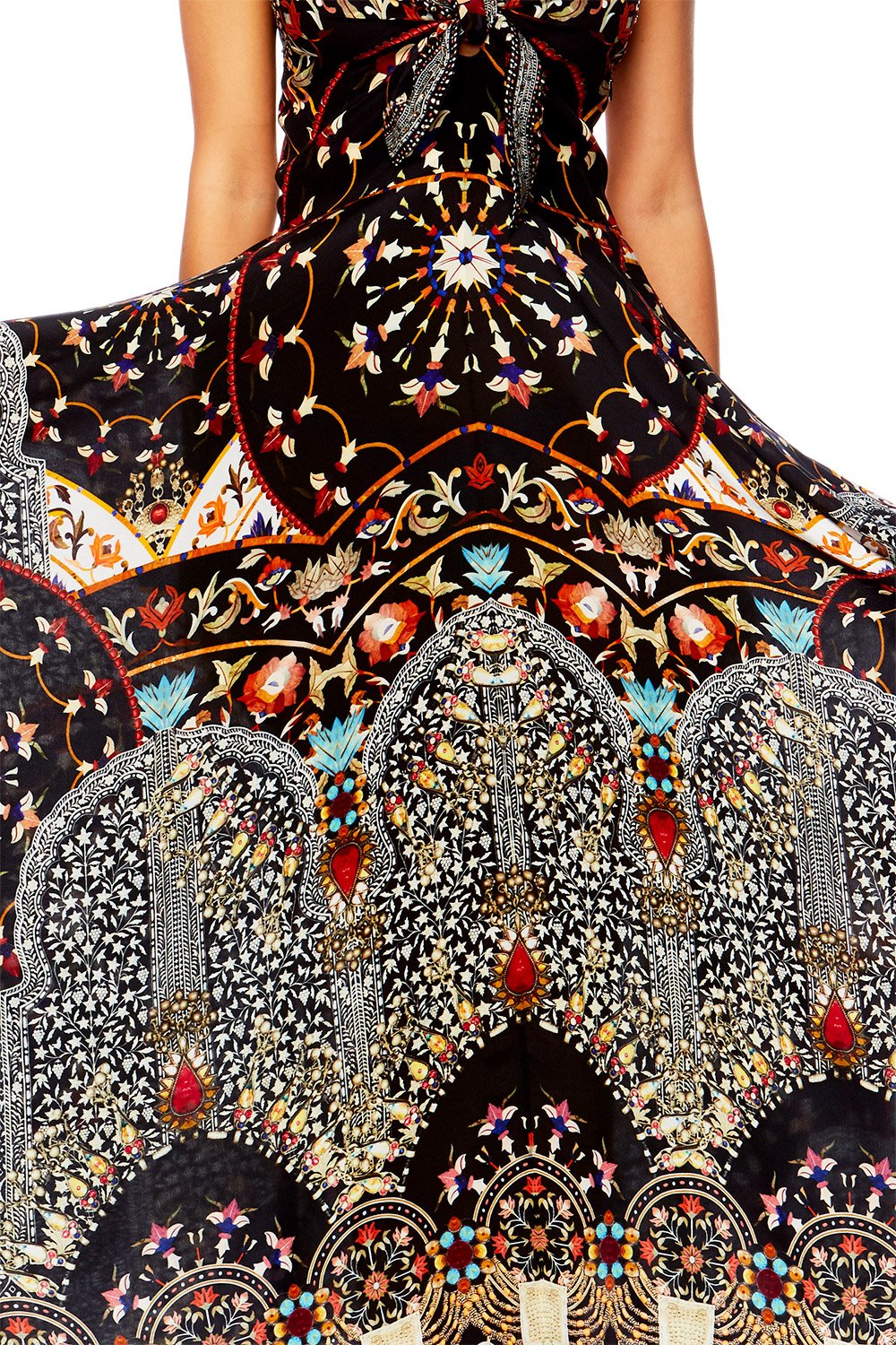 CHAMBER OF REFLECTIONS LONG DRESS W TIE FRONT