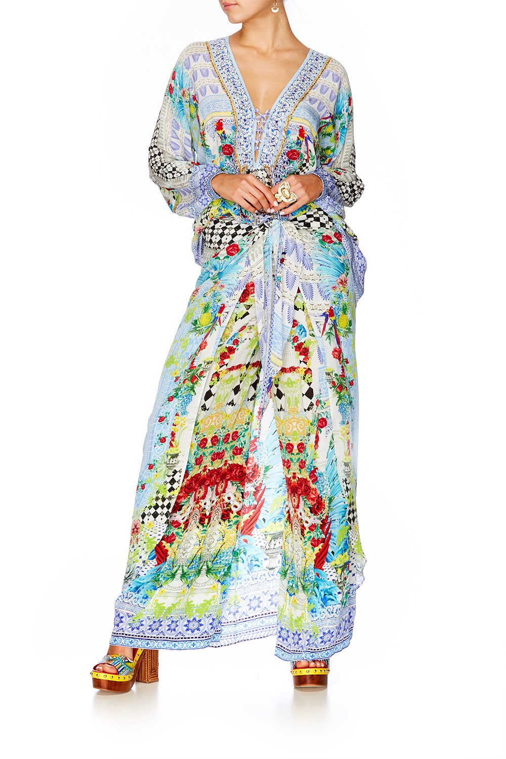 MASKING MADNESS LOOSE TROUSER WITH TIE FRONT