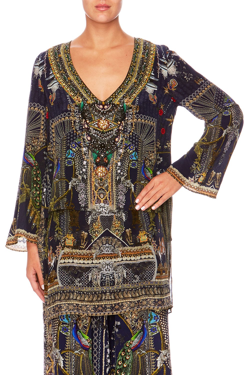 CHILDREN OF THE WORLD BLOUSE W SIDE SPLIT UNDERLAY