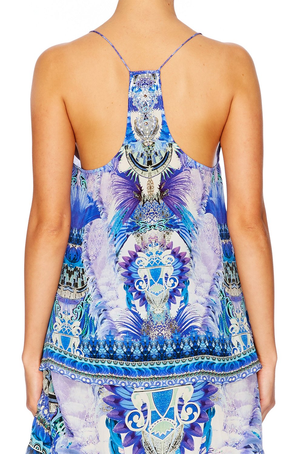 HEARTBEATS DRUMBEATS T BACK SHOESTRING TOP