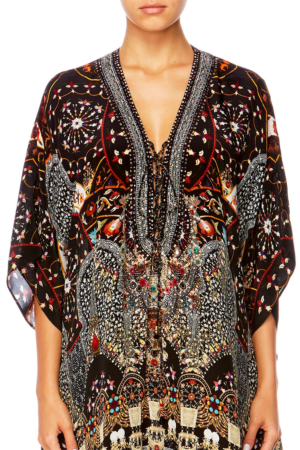 CHAMBER OF REFLECTIONS SHORT LACE UP KAFTAN
