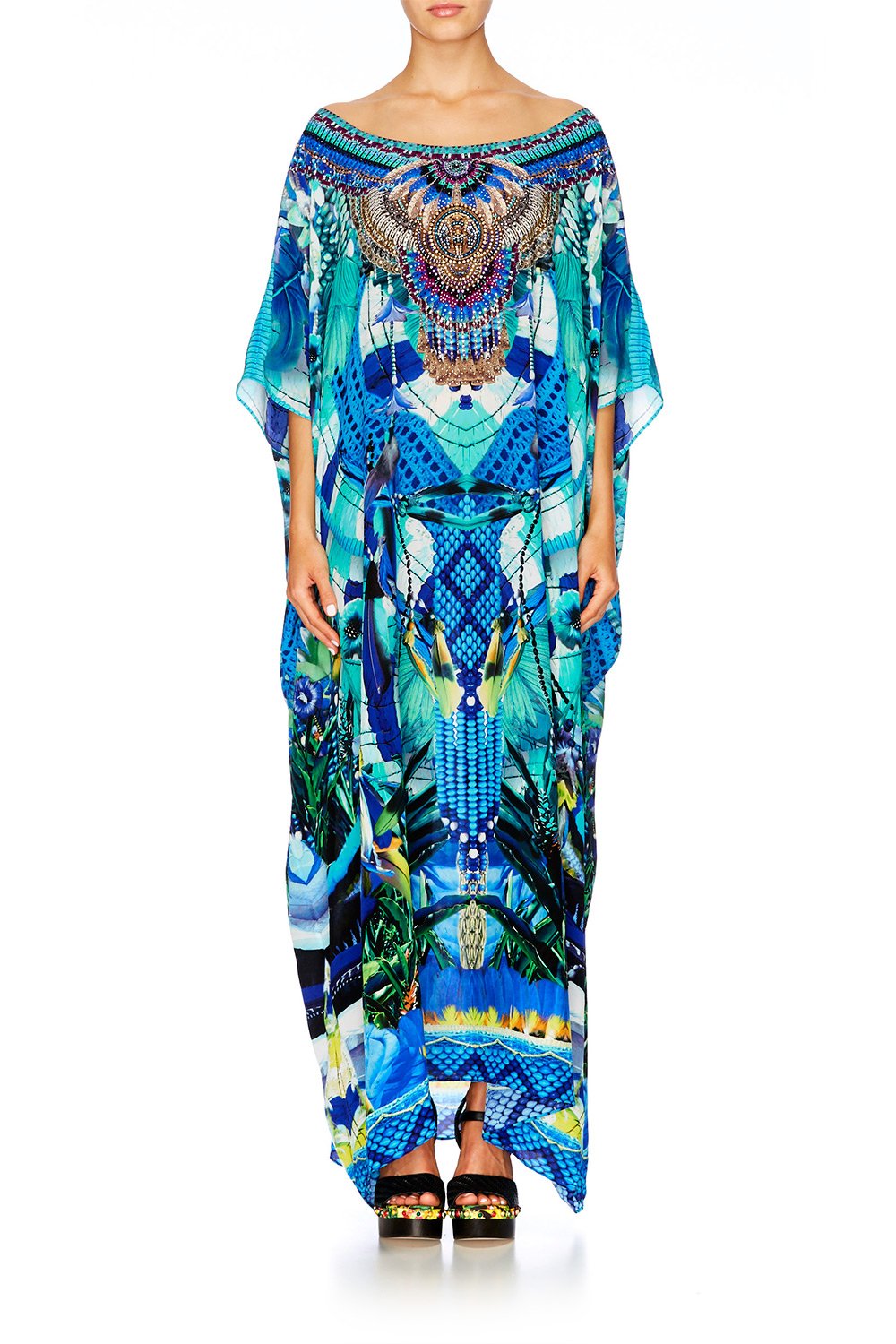 AMAZON AZURE ROUND NECK KAFTAN