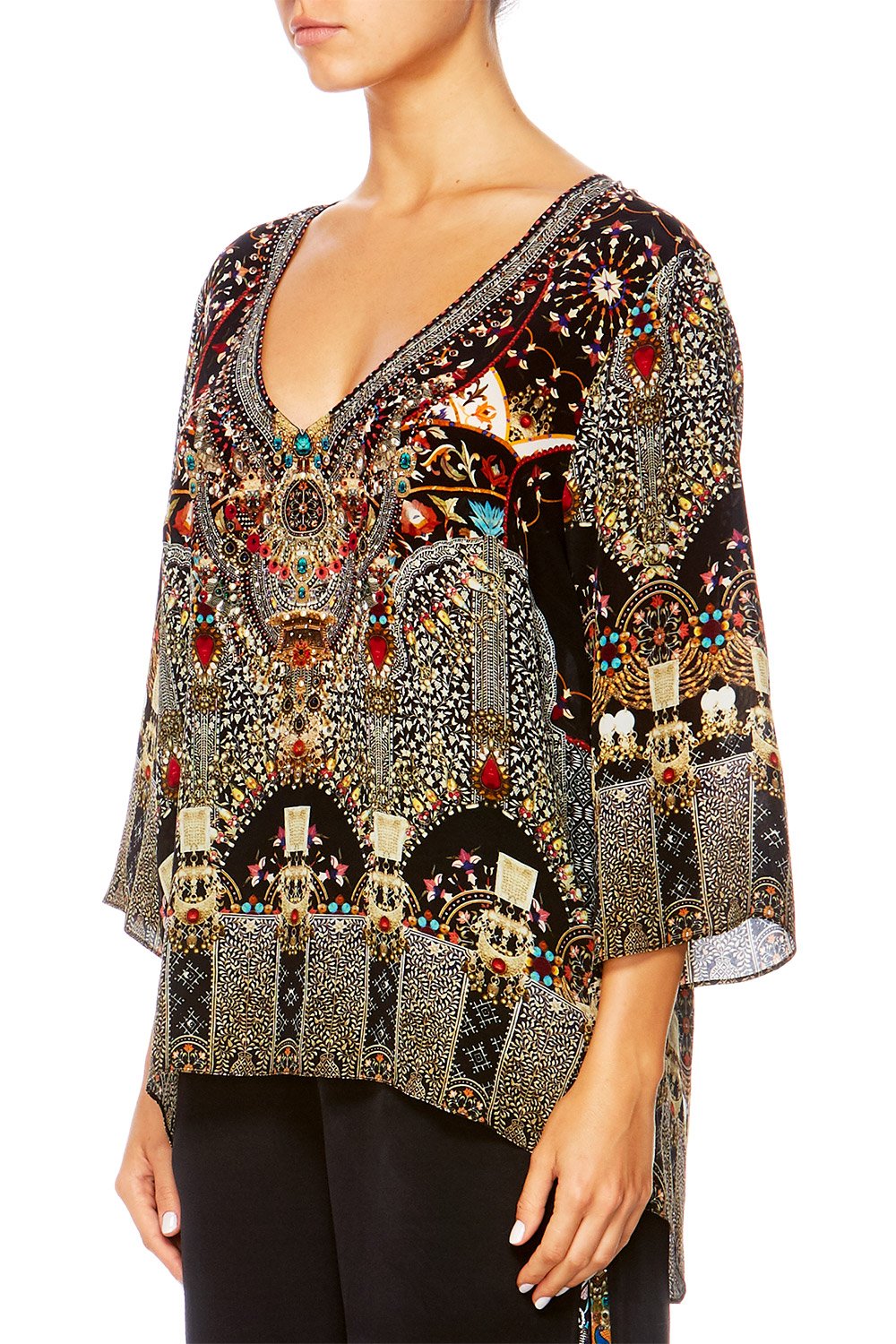 CHAMBER OF REFLECTIONS V-NECK OVERSIZED BLOUSE