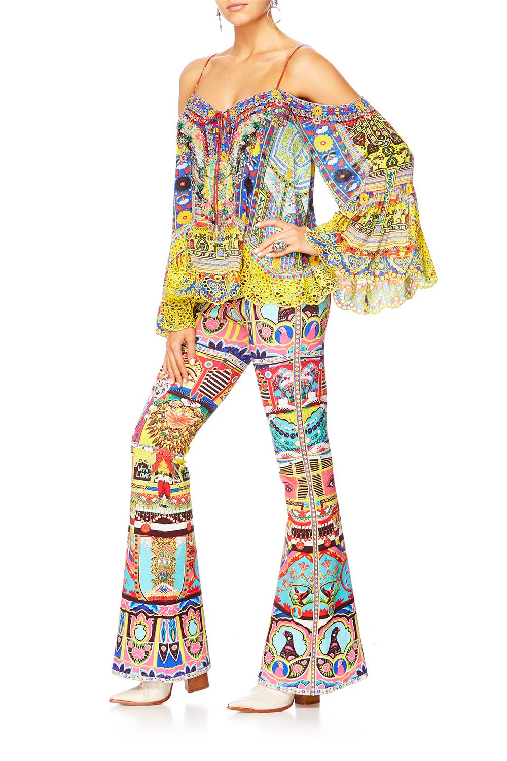 BOUNDLESS BLISS HIGH WAISTED FLARED TROUSER