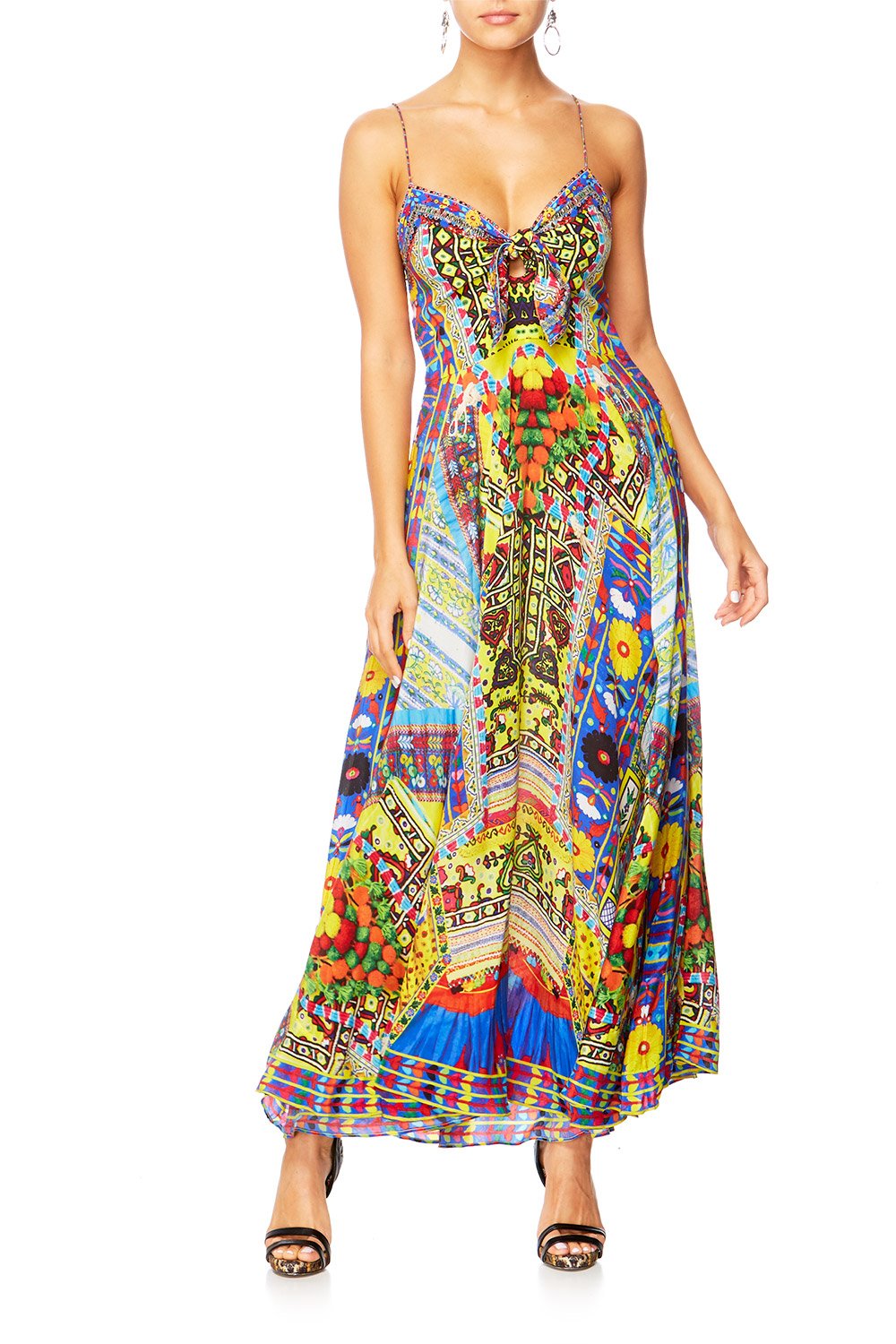 INSIDE MY MIND LONG DRESS W TIE FRONT