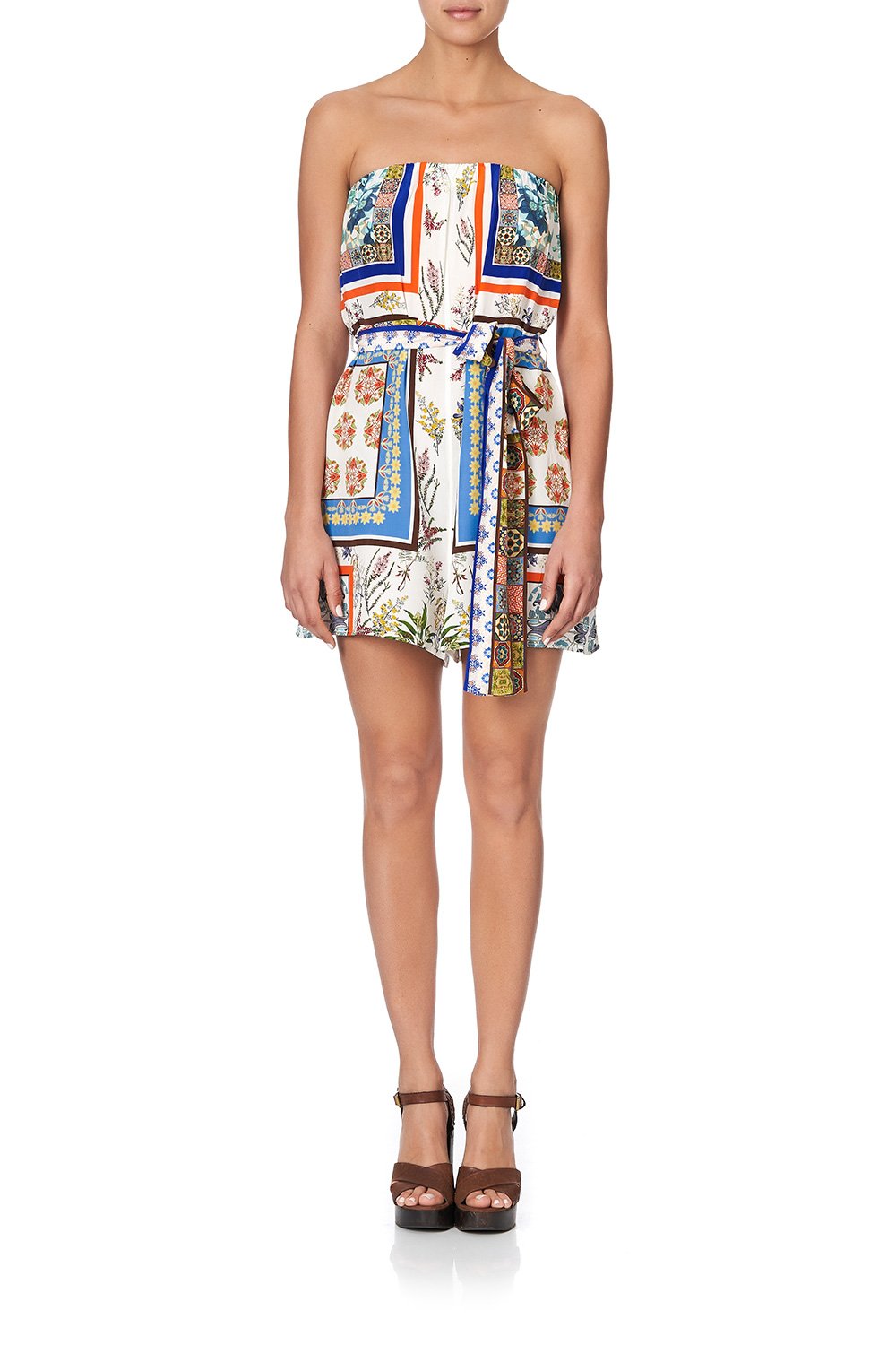 STRAPLESS PLAYSUIT WITH WAIST TIE GONE COAST