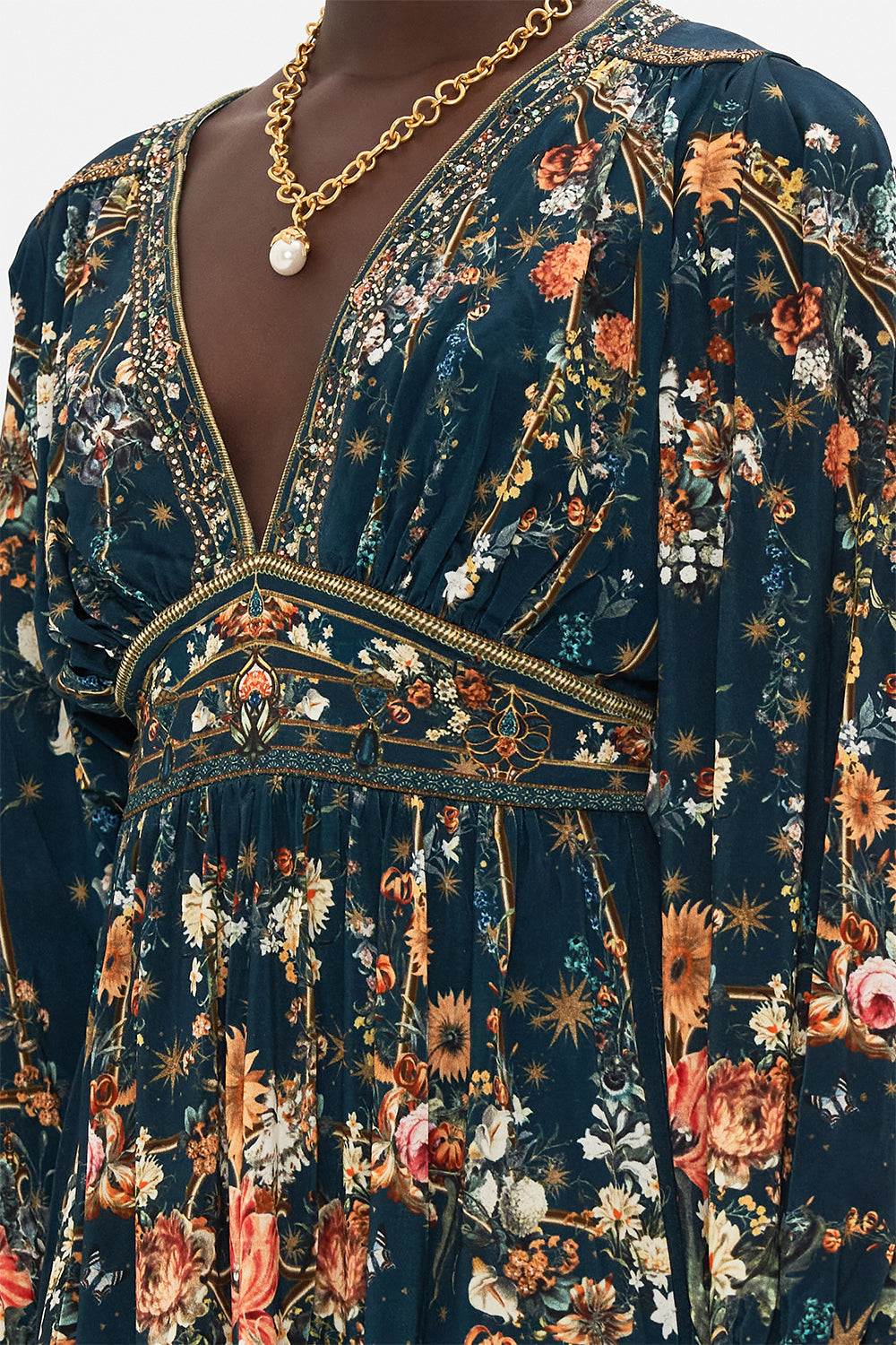 Camilla jersey dress in She Who Wears The Crown print