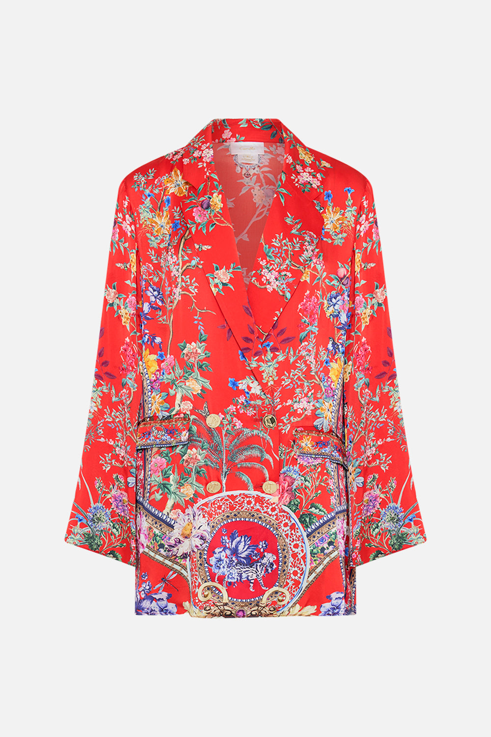 CAMILLA silk floral print blazer in The Summer Palace print 