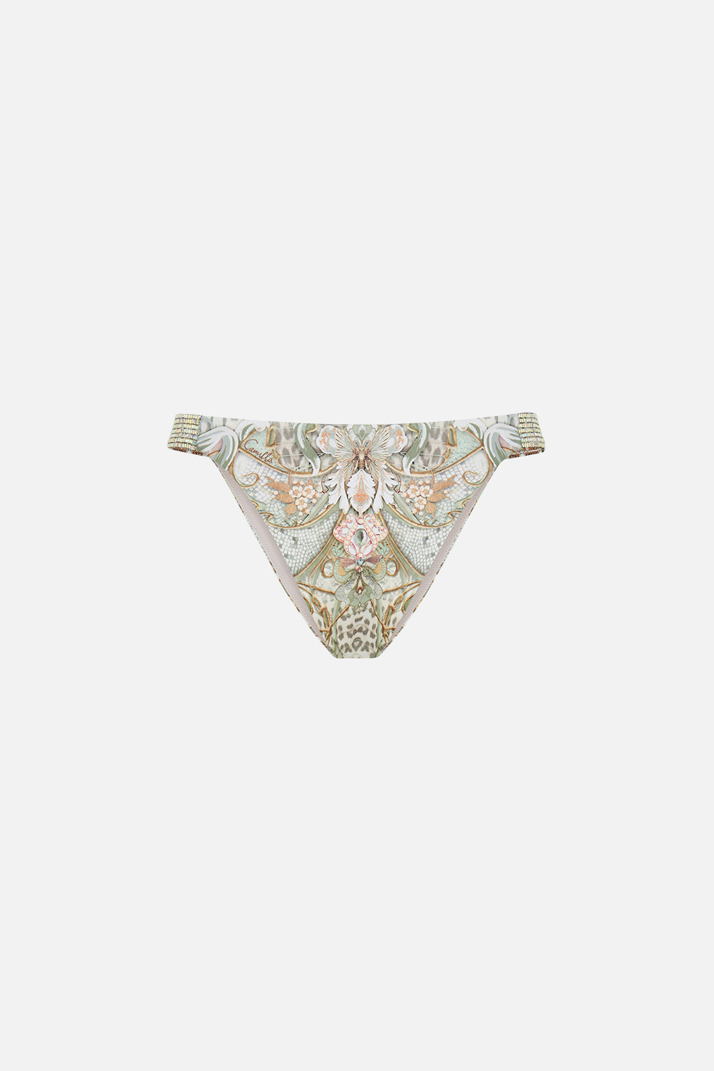 The CAMILLA PANT WITH SIDE BANDS IVORY TOWER TALES in our  print.