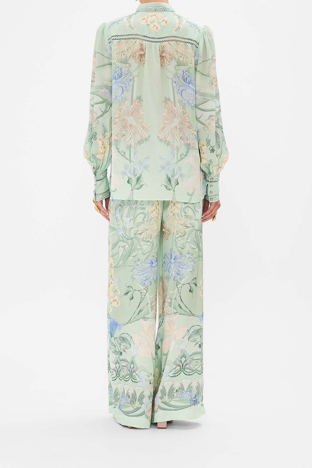 CAMILLA Floral Button Through Blouson Sleeve Blouse in Dreaming in Dutch