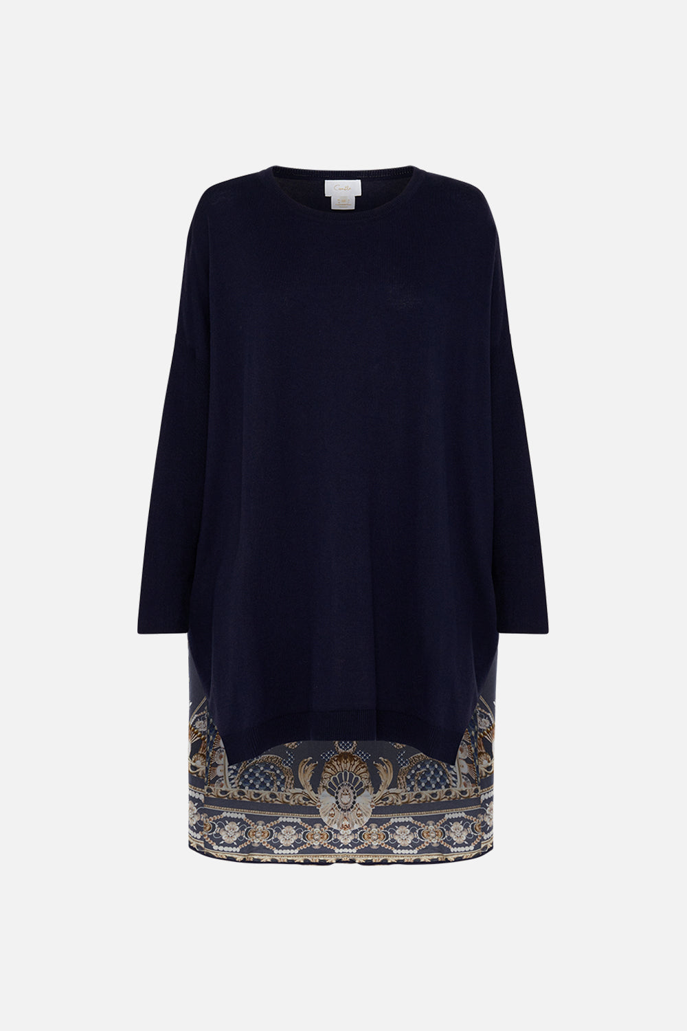 CAMILLA black/gold long sleeve jumper with print back in Dance With The Duke print.