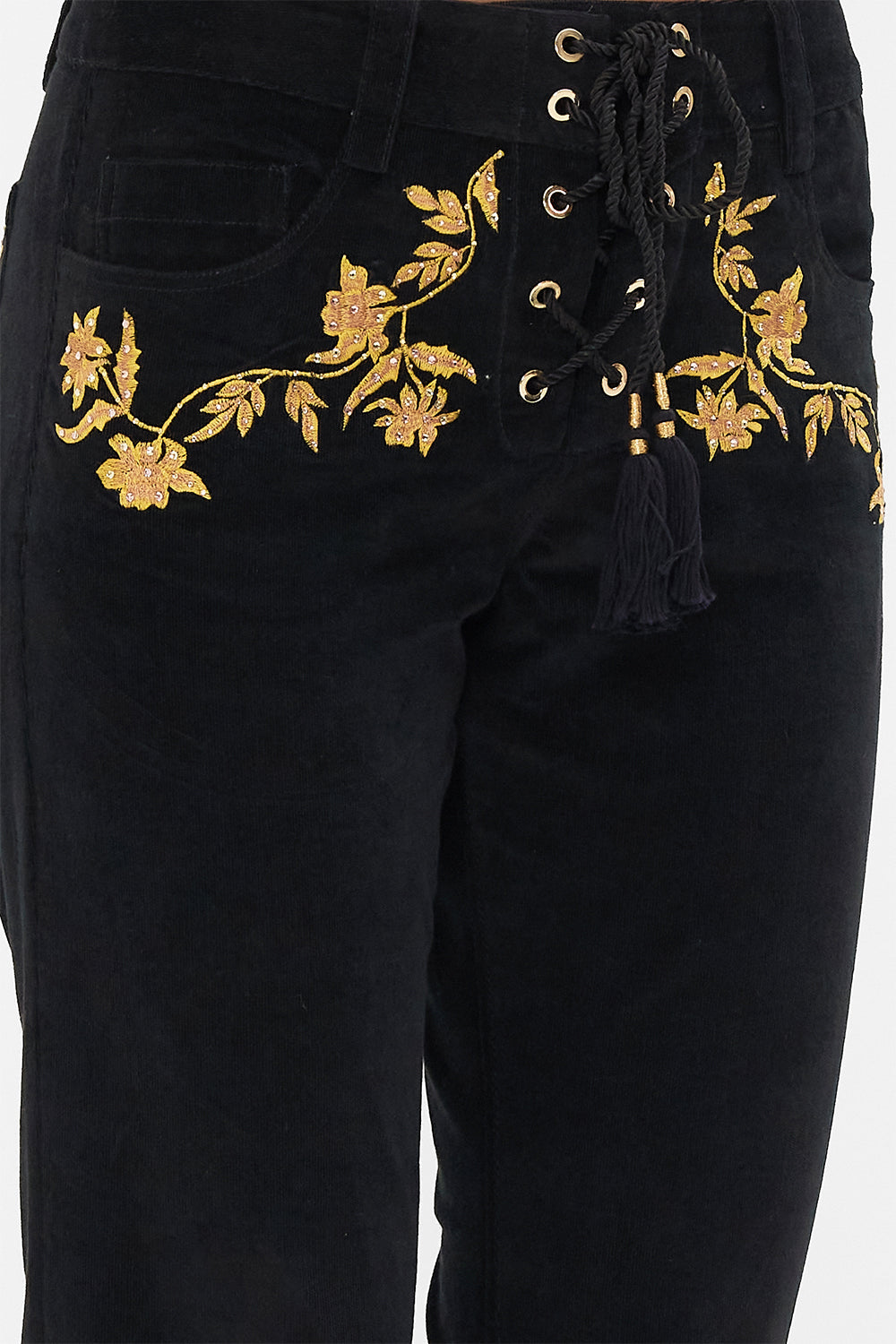 CAMILLA floral Eyelet Front Pant in Stitched in Time