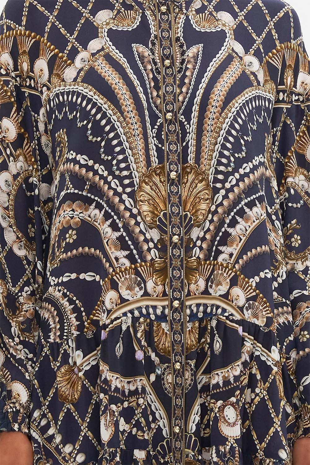 CAMILLA black/Gold Tiered Shirt Dress in Dance with the Duke