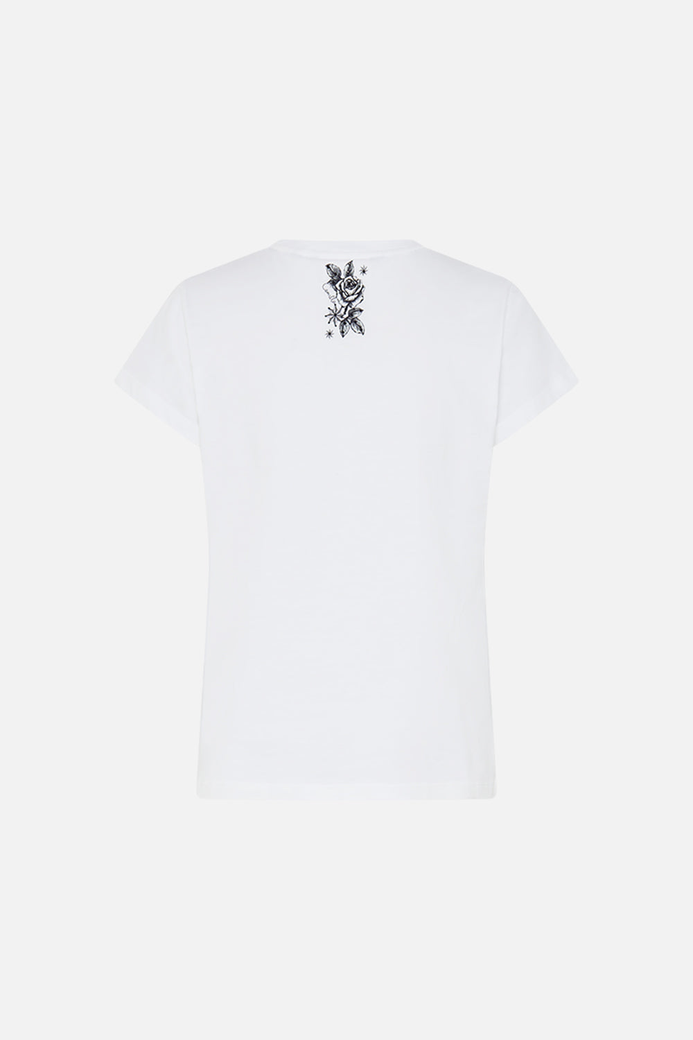 SLIM FIT ROUND NECK T-SHIRT - WHITE TALES OF TATTOO