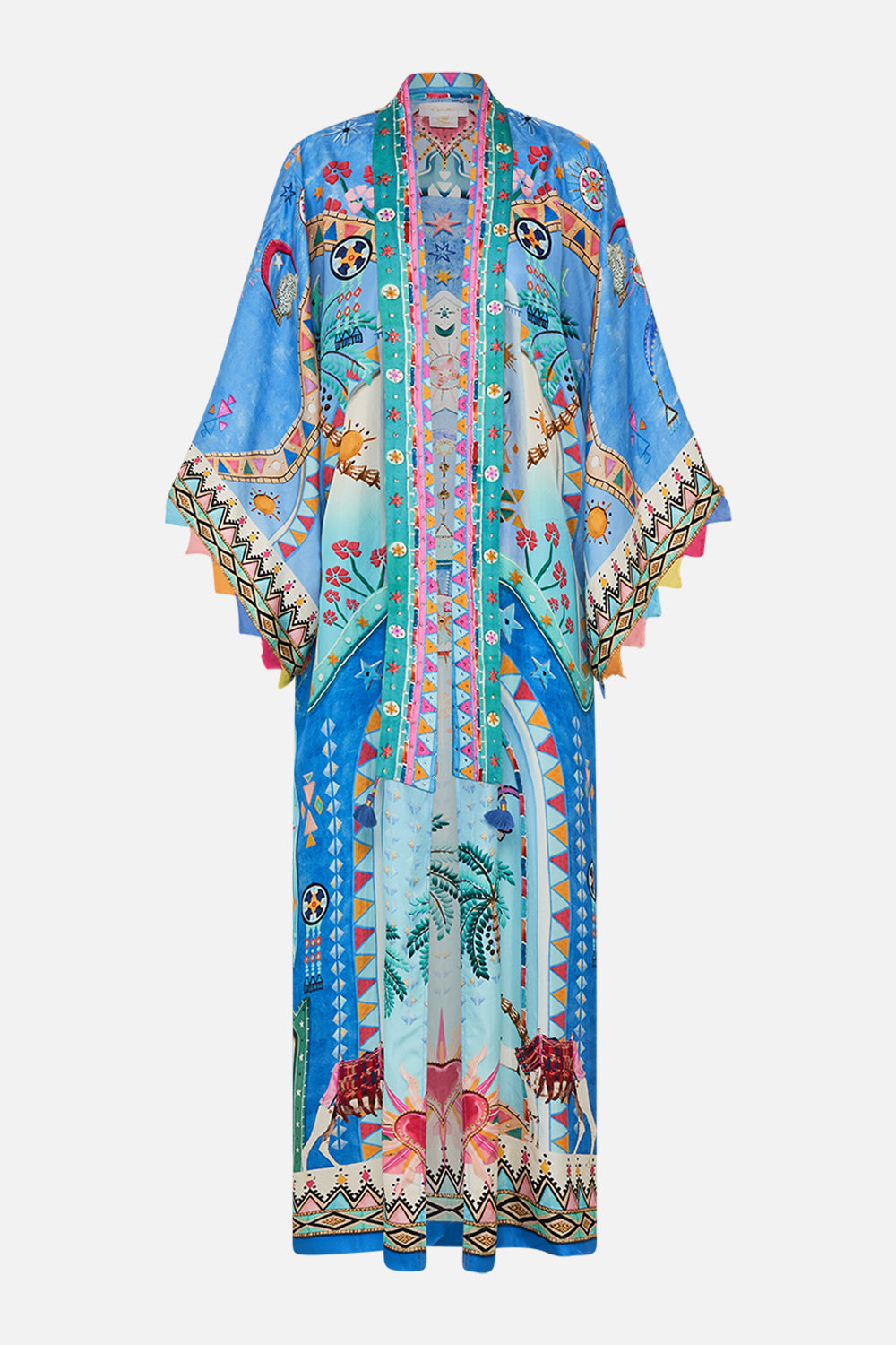 KIMONO LAYER WITH COLLAR A PAINTED VILLAGE