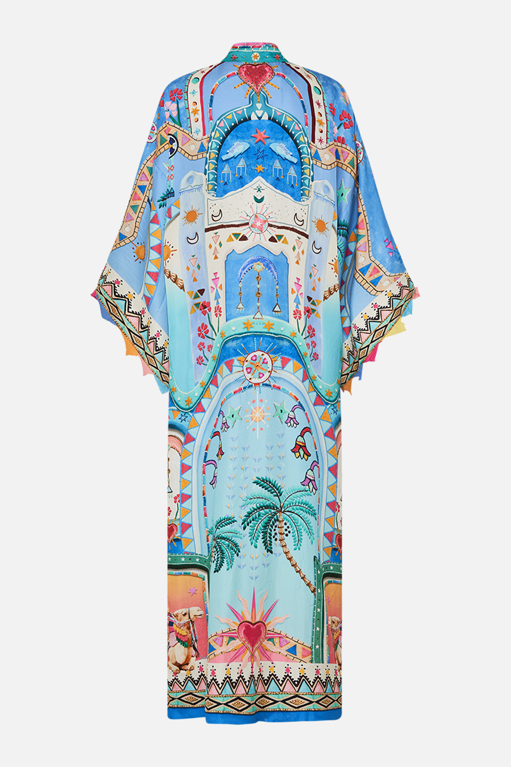 KIMONO LAYER WITH COLLAR A PAINTED VILLAGE