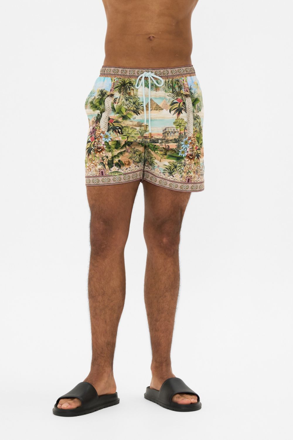 The CAMILLA MID LENGTH BOARDSHORT VIEWS OF THE VALLEY in our  print.