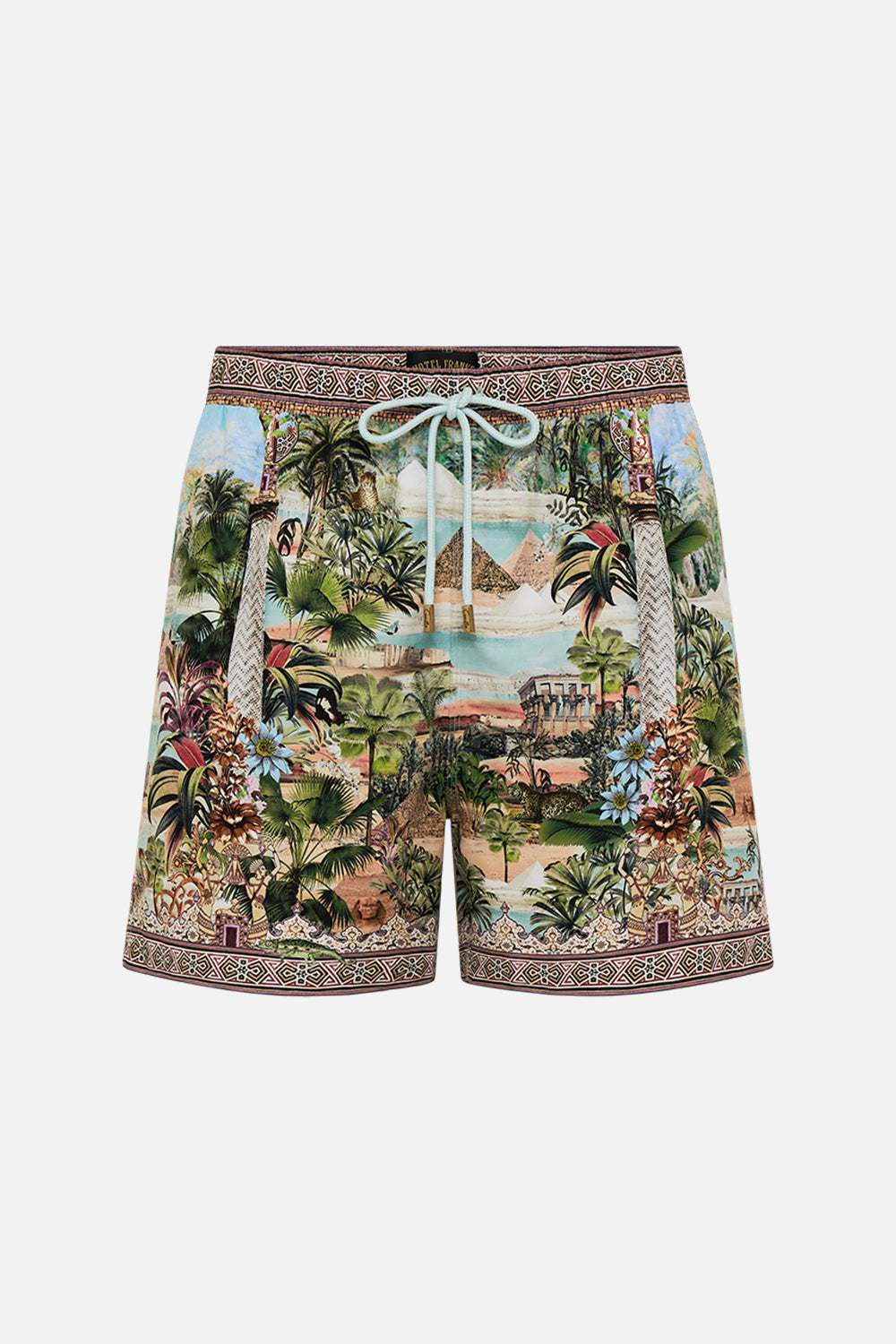 The CAMILLA MID LENGTH BOARDSHORT VIEWS OF THE VALLEY in our  print.