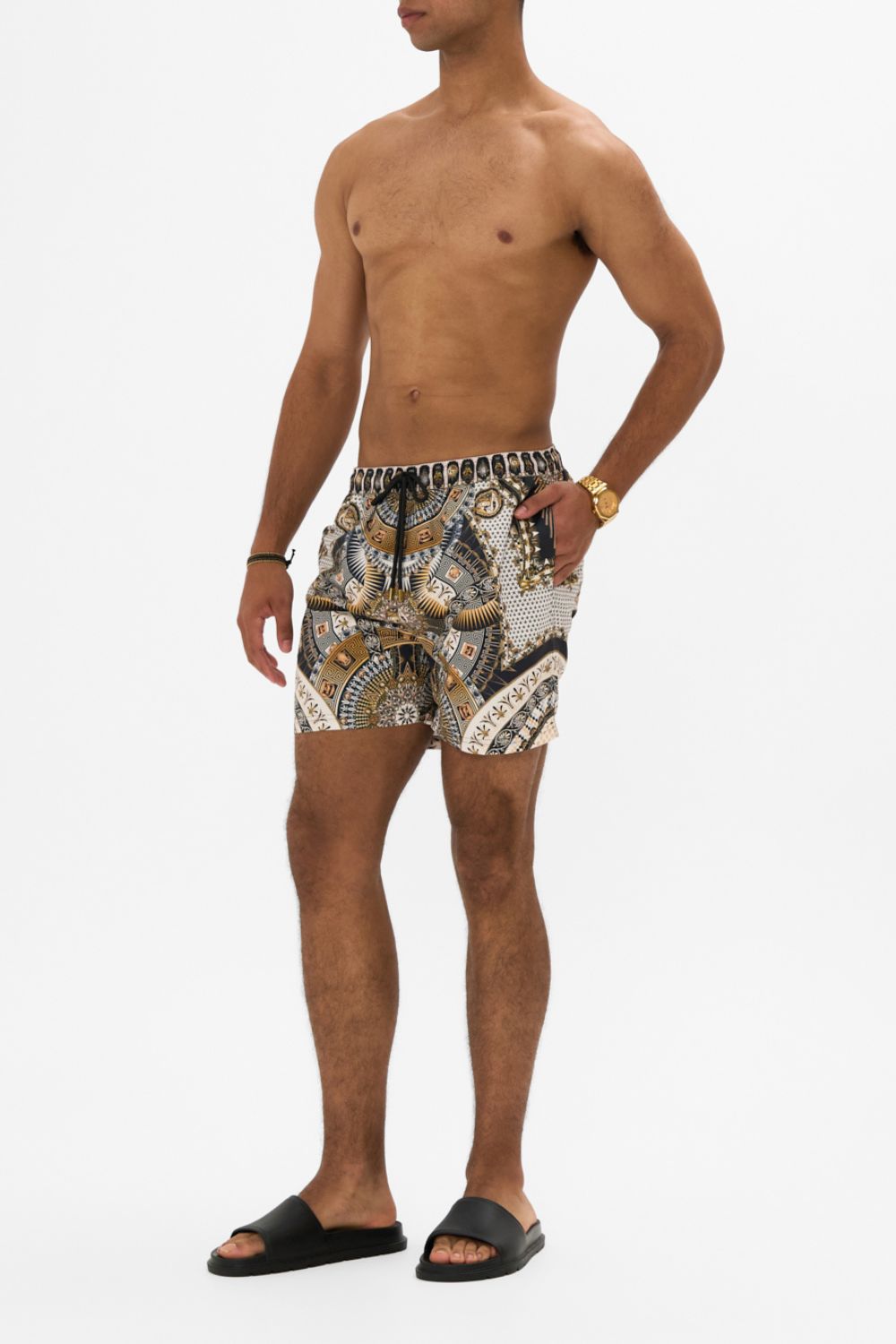 The CAMILLA MID LENGTH BOARDSHORT TEMPLES OF DENDARA in our  print.
