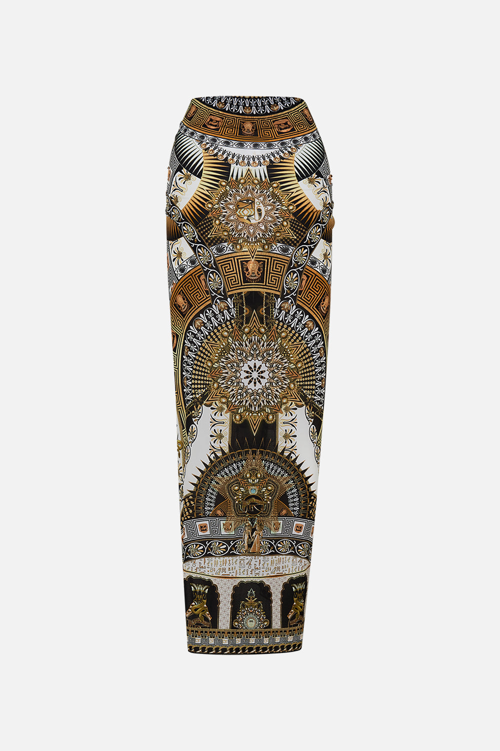 The CAMILLA LONG SARONG WITH CLIP TEMPLES OF DENDARA in our  print.