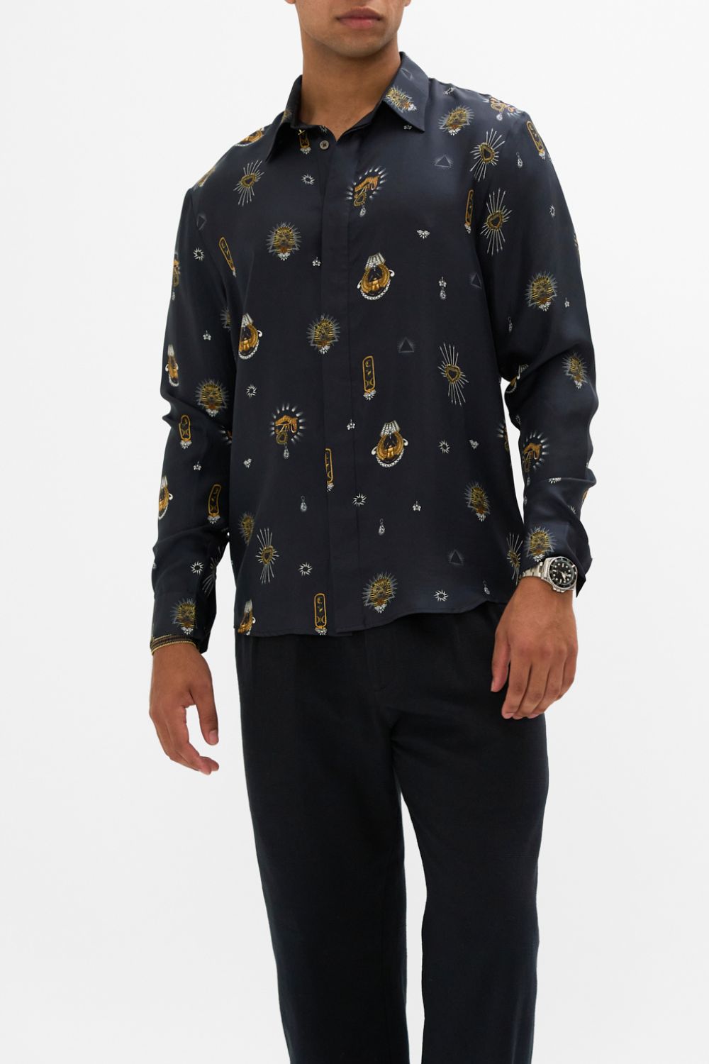 LONG SLEEVE HIDDEN PLACKET SHIRT CALL ME CLEOPATRA