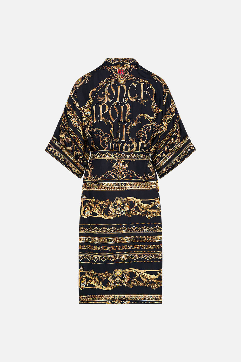 Disney CAMILLA silk robe in Happily Ever After print