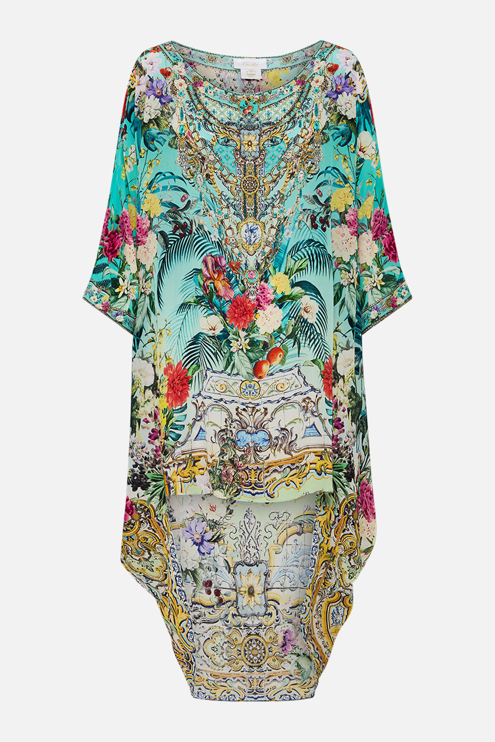 SCOOP BACK HEM DRESS GARDENS OF QUELUZ