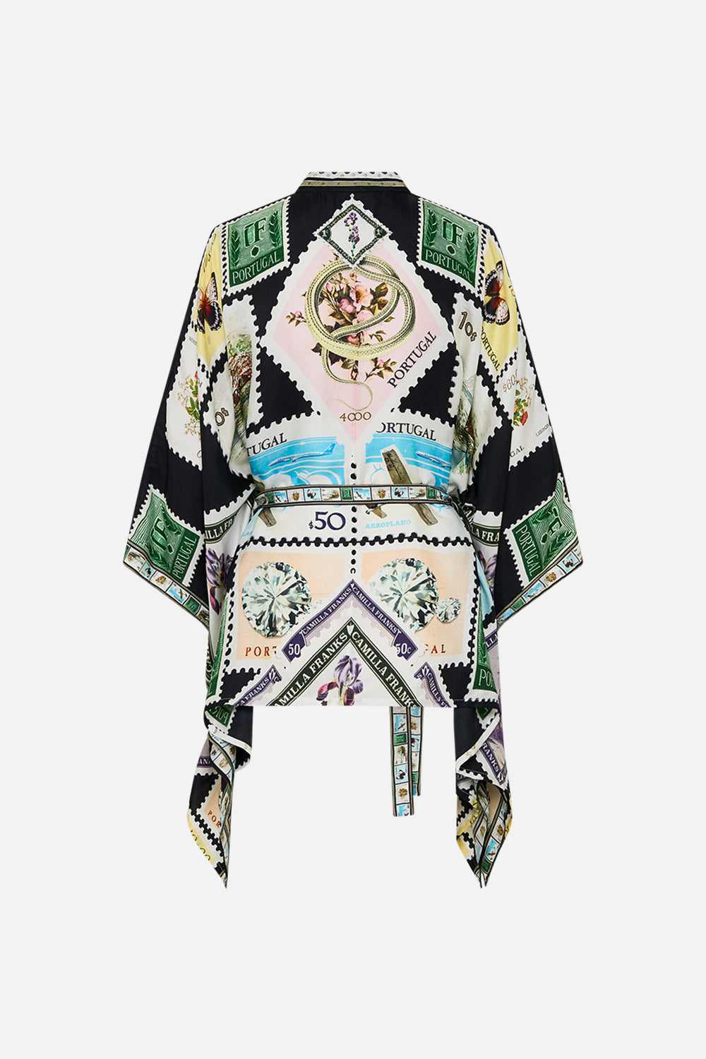 The CAMILLA BUTTON THROUGH SCARF BLOUSE MY PORTO PEN PAL in our  print.