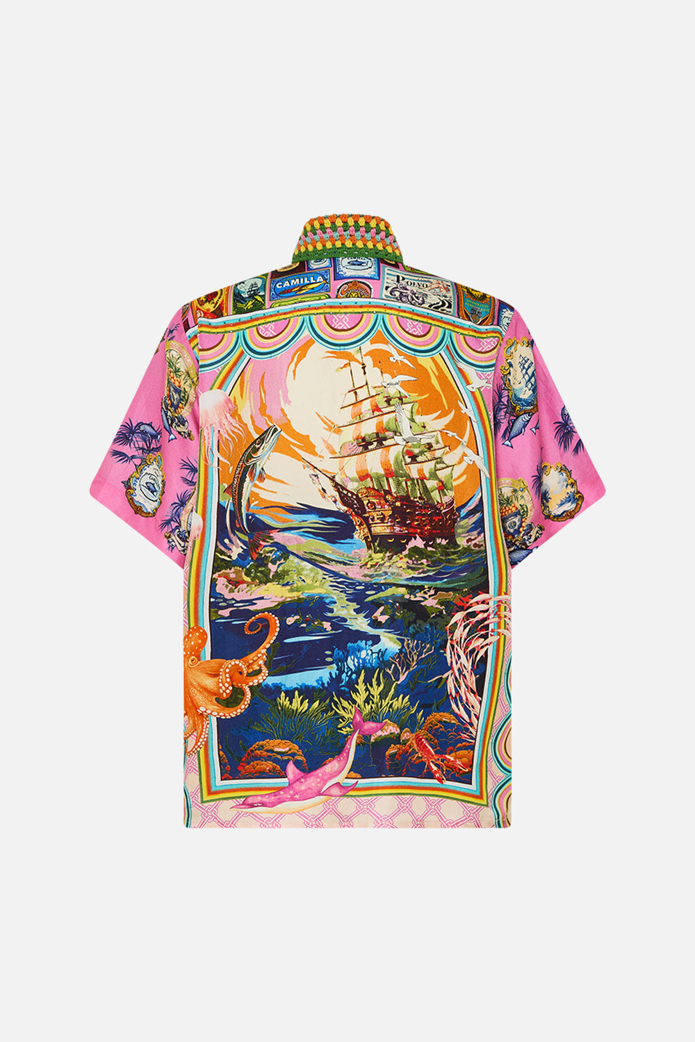 The CAMILLA CLASSIC SHIRT SALTY SPLENDOUR in our  print.