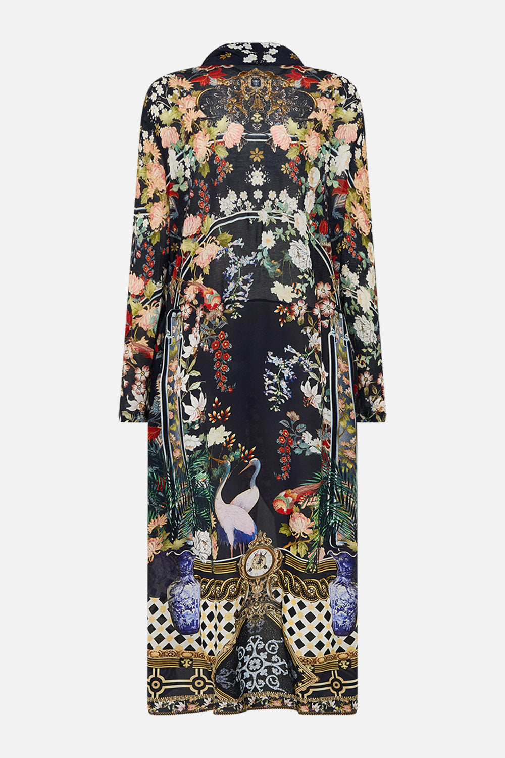 The CAMILLA LONG CASUAL JACKET WITH POCKETS PALACIO POETRY in our  print.