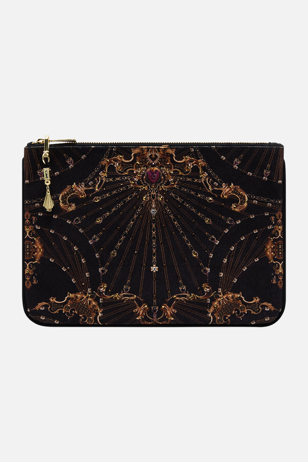 The CAMILLA SMALL CANVAS CLUTCH BAROQUE AROUND THE CLOCK in our BAROQUE AROUND THE CLOCK print.