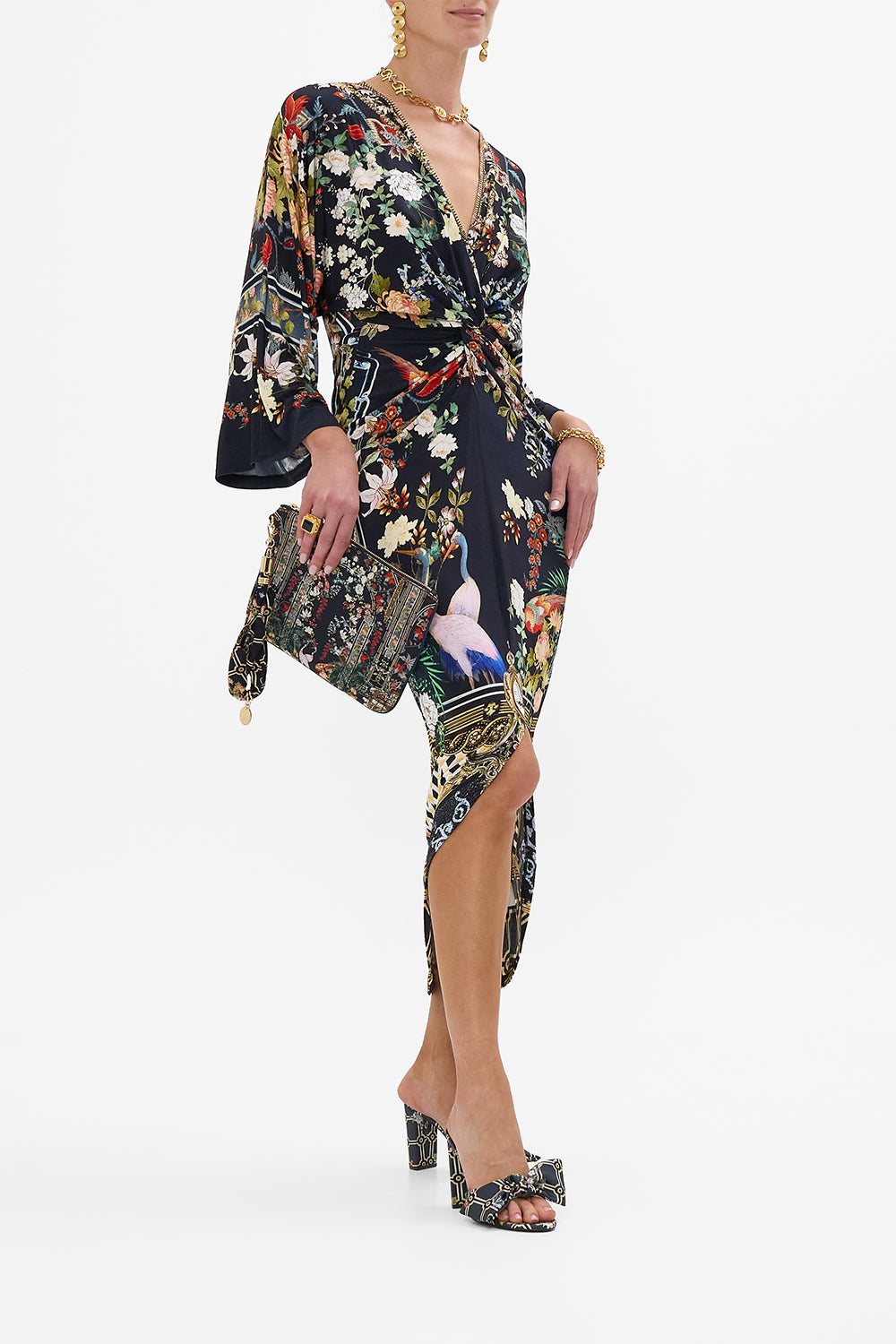 The CAMILLA SCARF CLUTCH PALACIO POETRY in our  print.