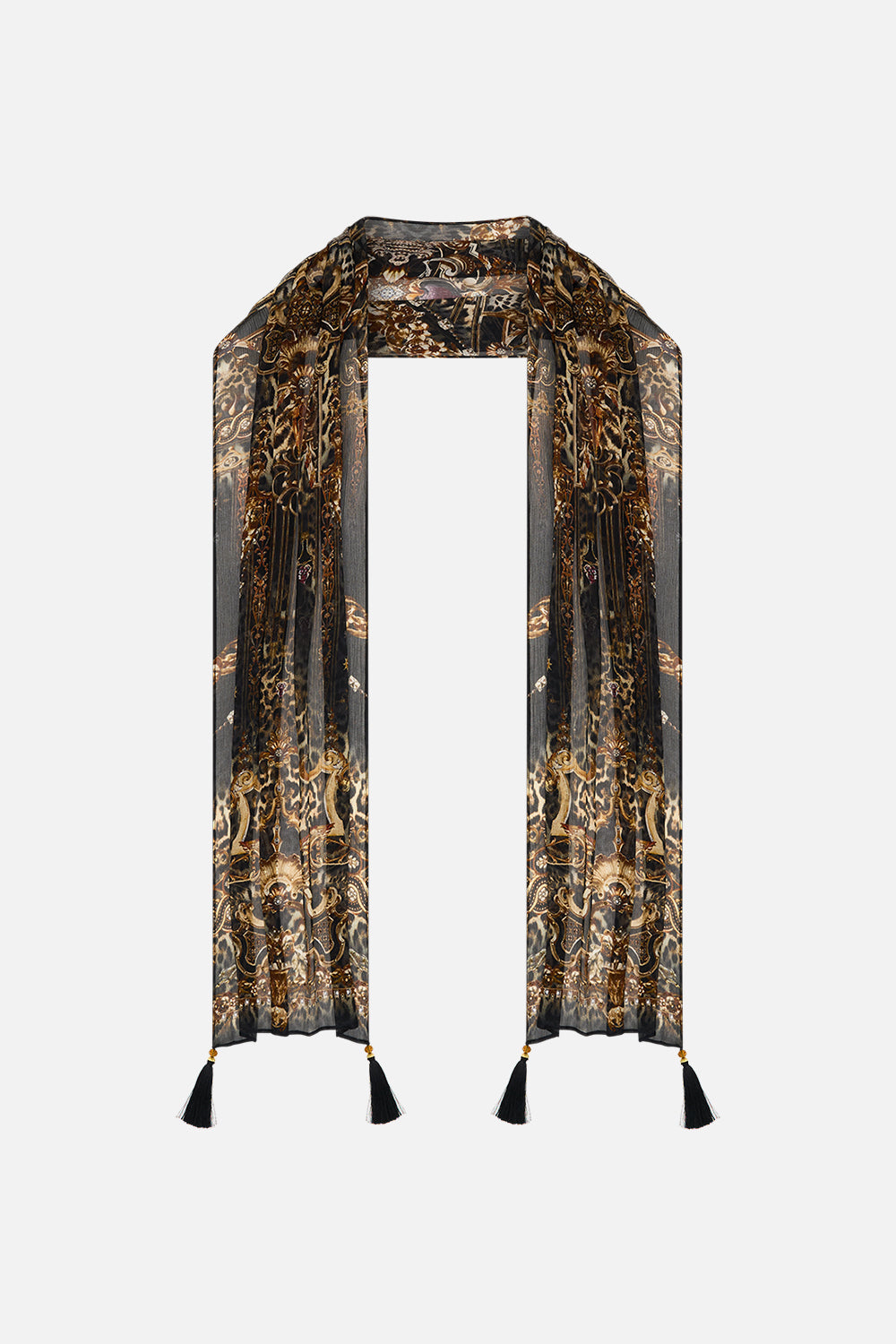 The CAMILLA LONG SCARF BAROQUE AROUND THE CLOCK in our BAROQUE AROUND THE CLOCK print.