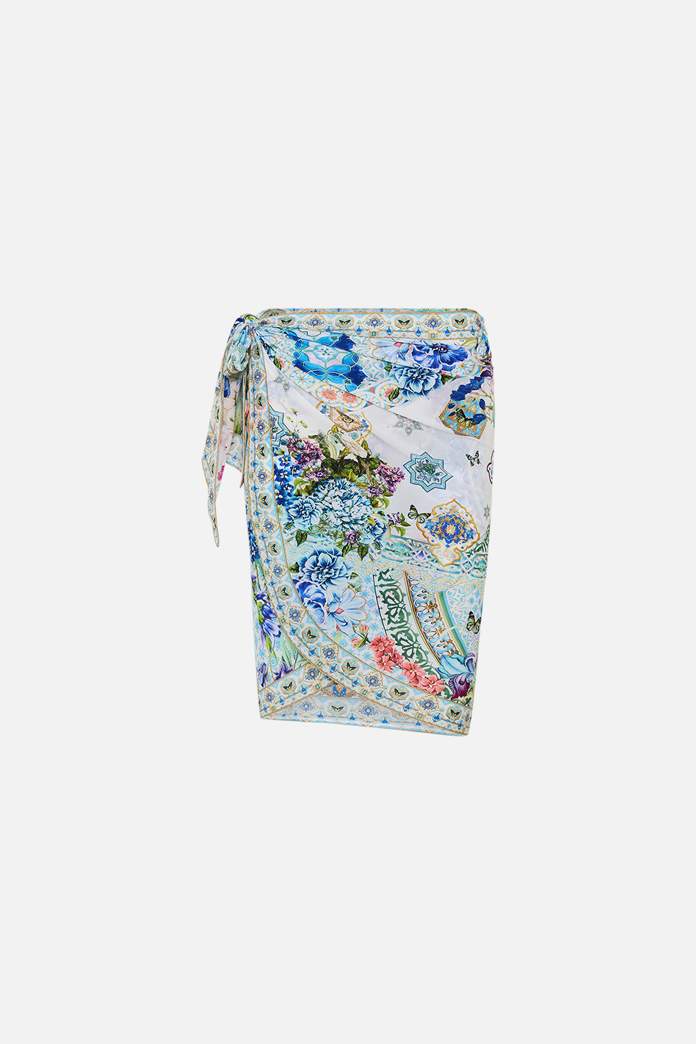 The CAMILLA SHORT EYELET SARONG SUNRISE IN SINTRA in our  print.