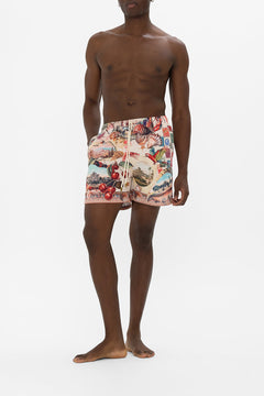 MID LENGTH BOARDSHORT WITH ELASTIC WAIST NOTES FROM THE ROAD