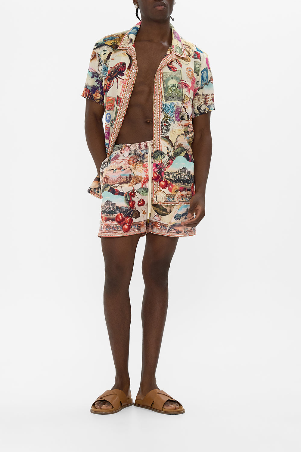 MID LENGTH BOARDSHORT WITH ELASTIC WAIST NOTES FROM THE ROAD