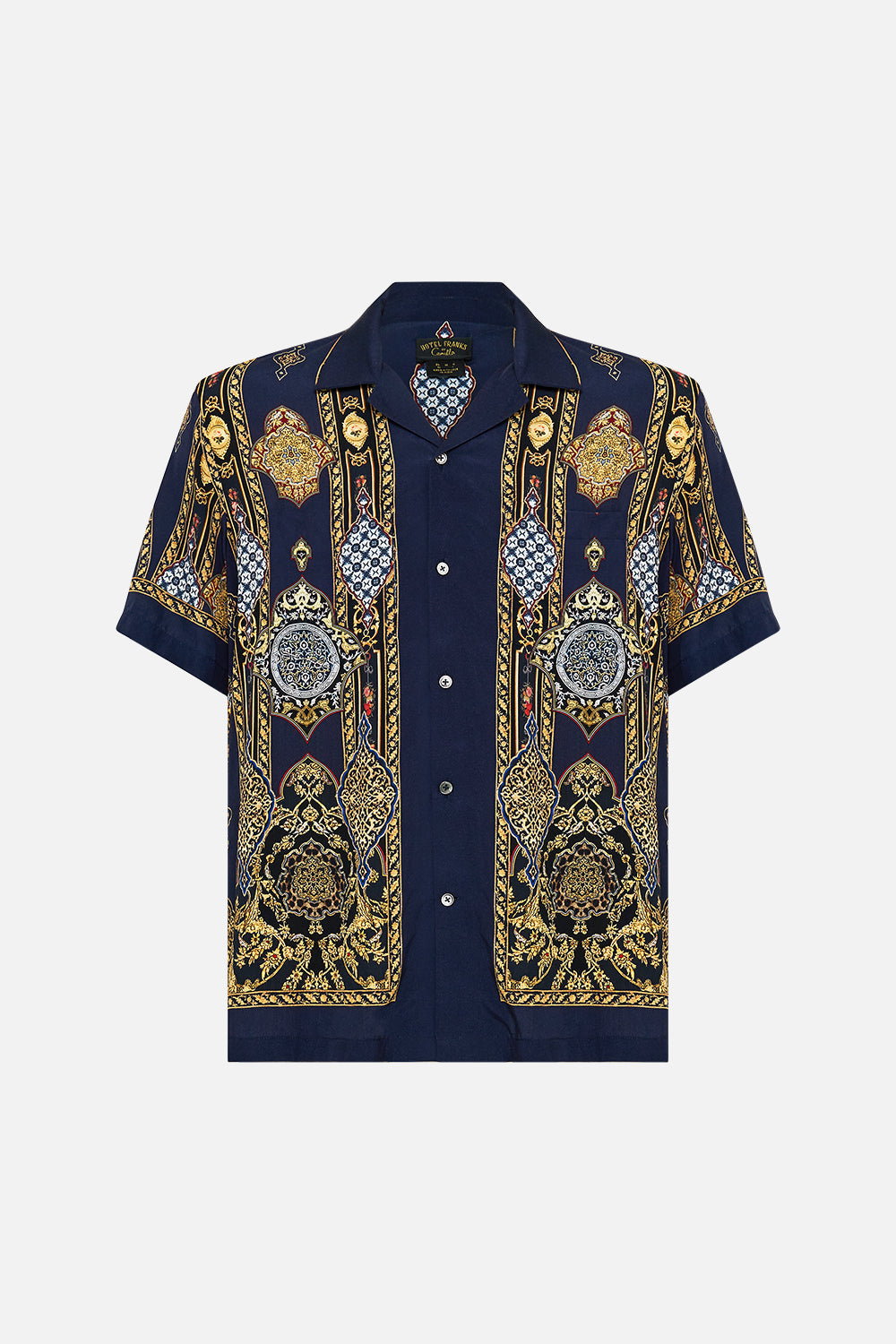 The CAMILLA SHORT SLEEVE CAMP COLLARED SHIRT THE IMPERIAL GATE in our  print.