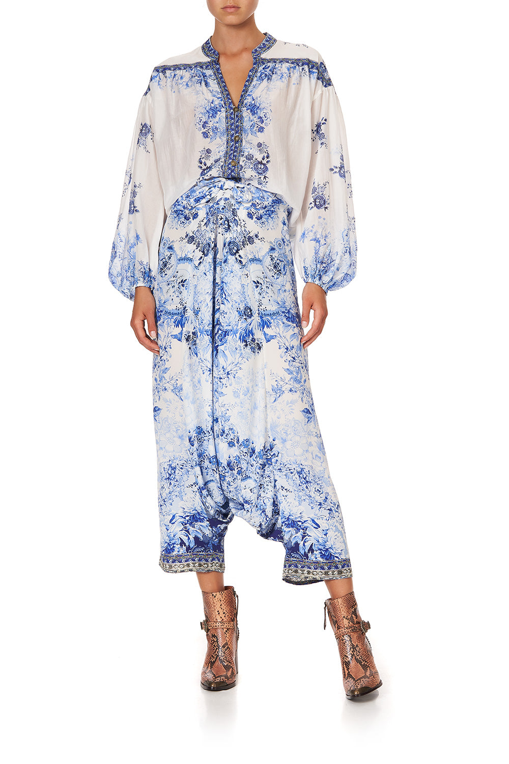 BLOUSON SLEEVE SHIRT DRESS HIGH TEA