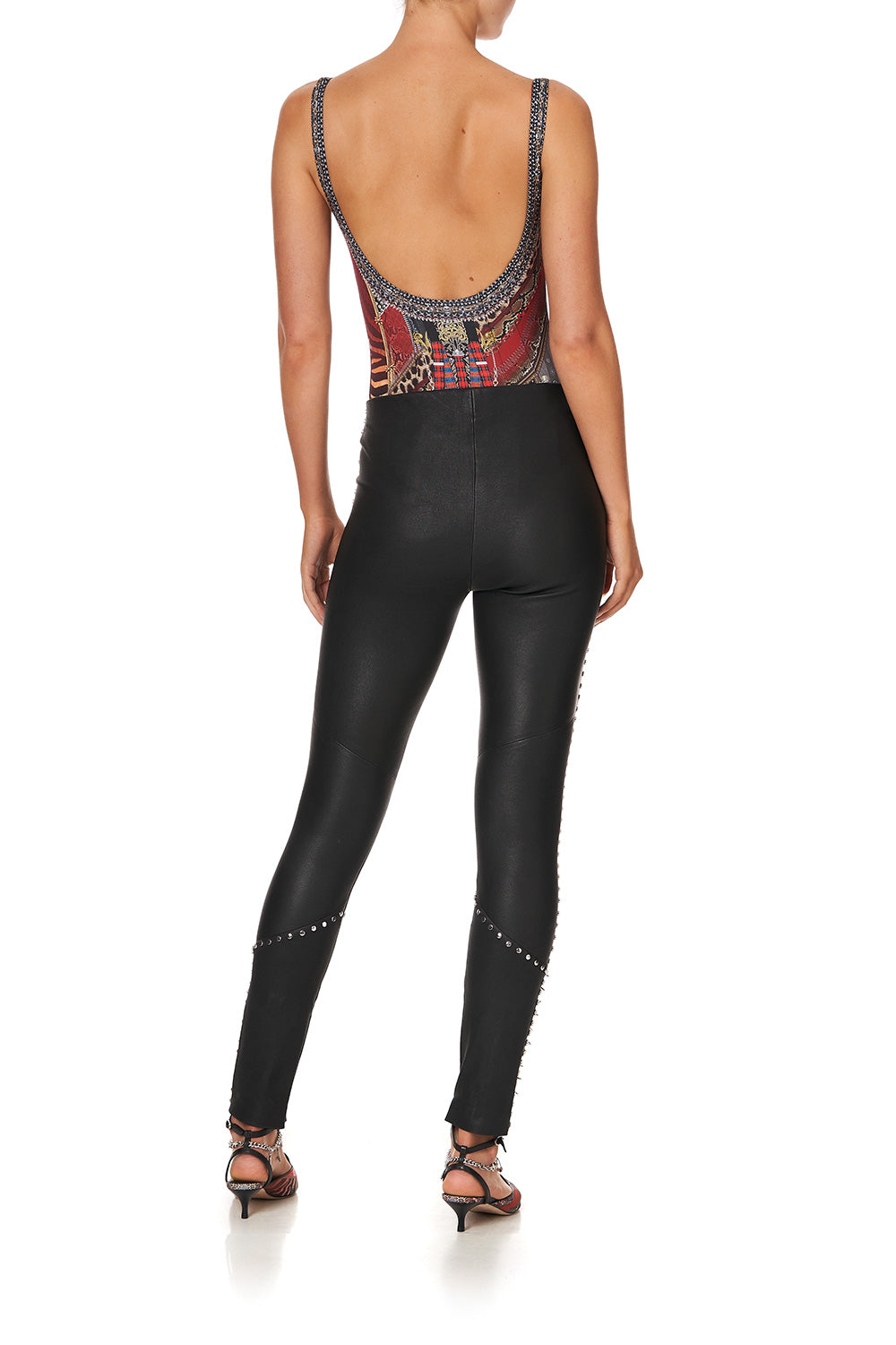 ELASTIC WAISTBAND LEGGING LEATHER